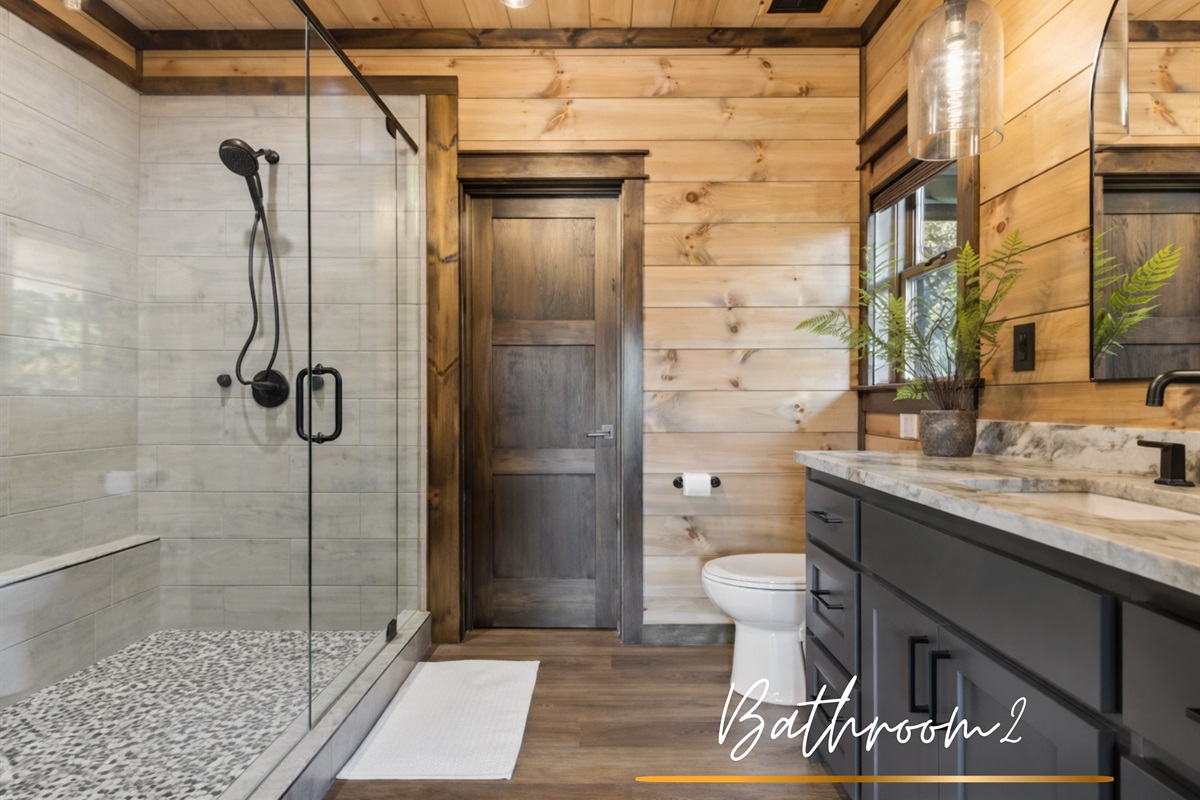 A fresh start in a space made for renewal. Spa-like shower wide enough for the two of you...