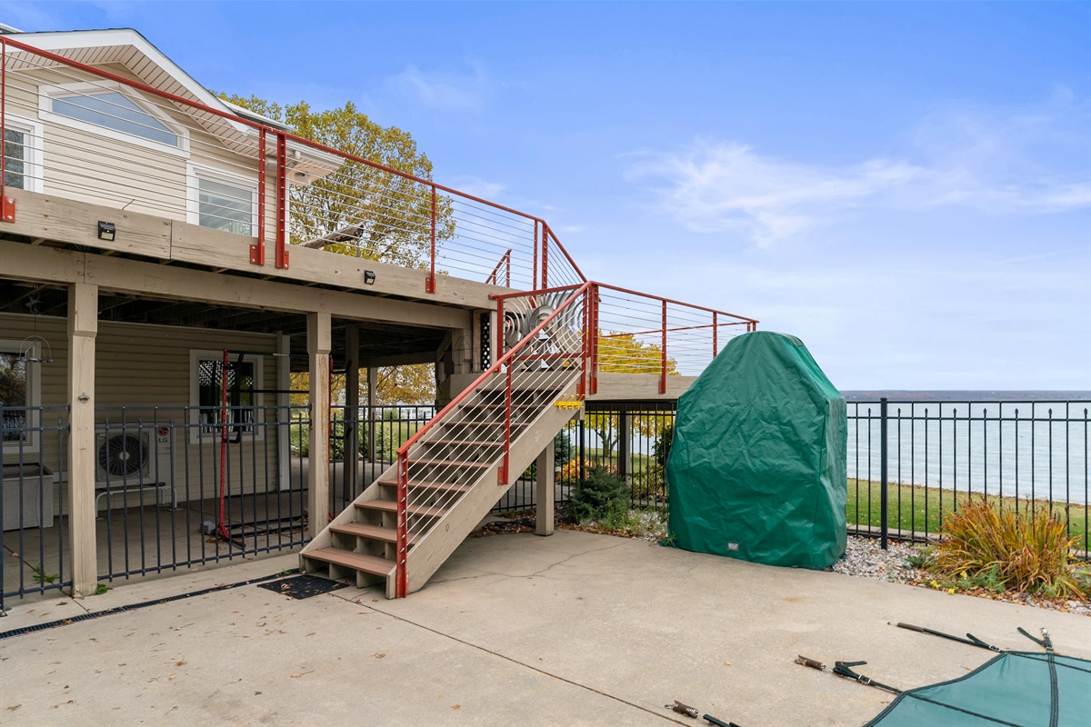 Gated decks surround the home
