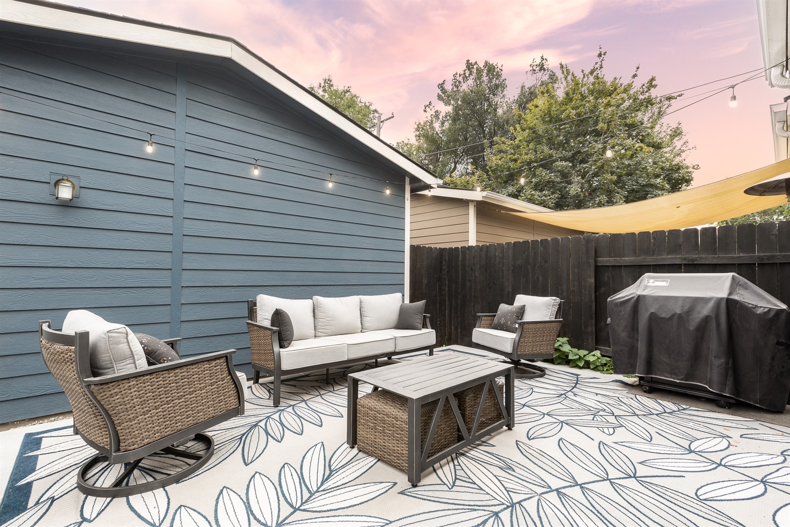 Enjoy the private patio