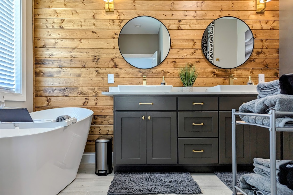 Master Bath # 1 with soaker tub and tiled shower