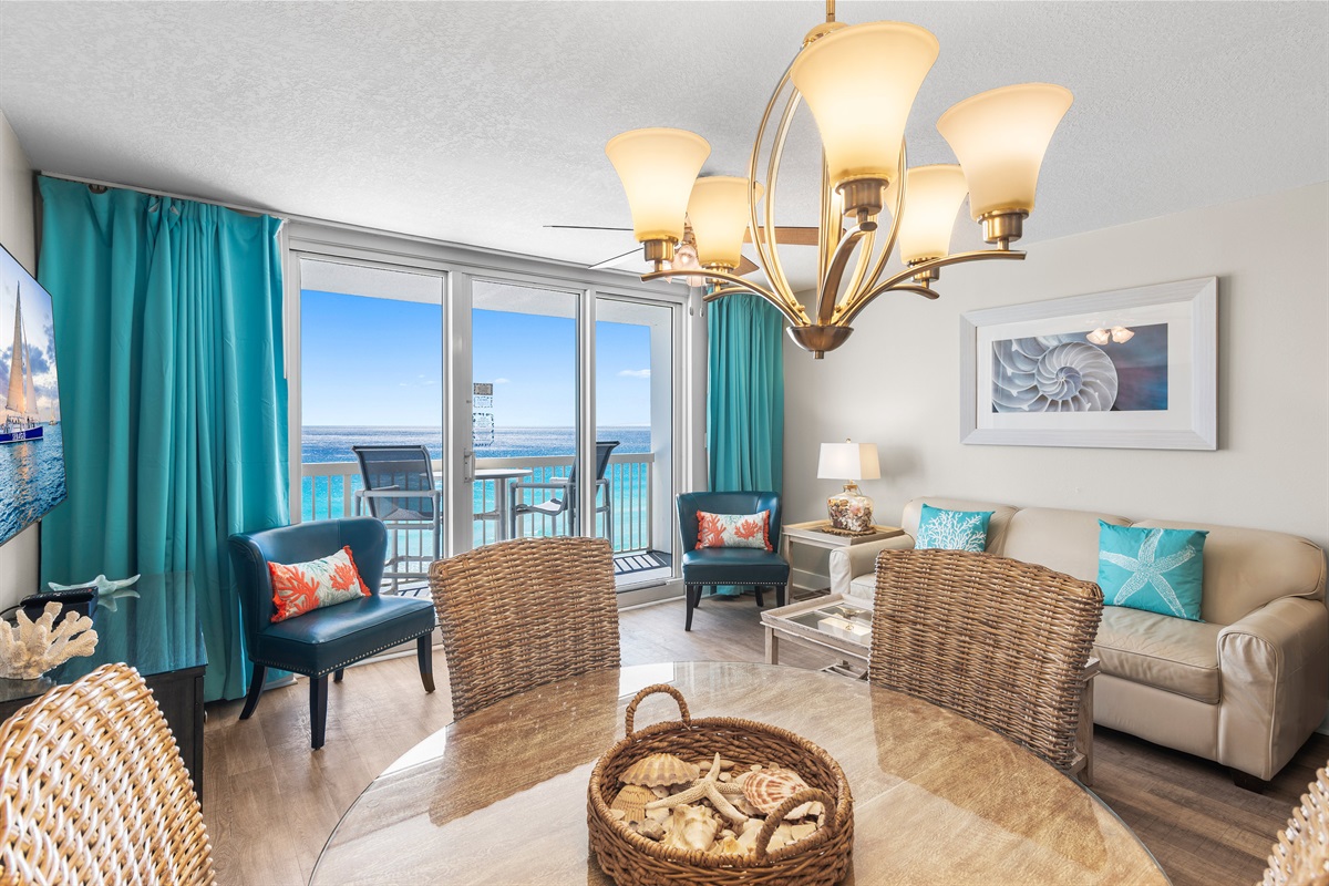 Living room with the Gulf view