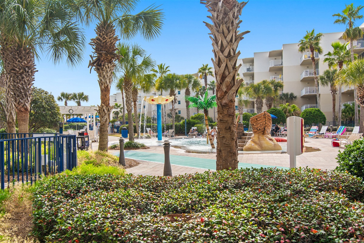 One of the best units to watch kids play in the playground and kid's waterpark area. 