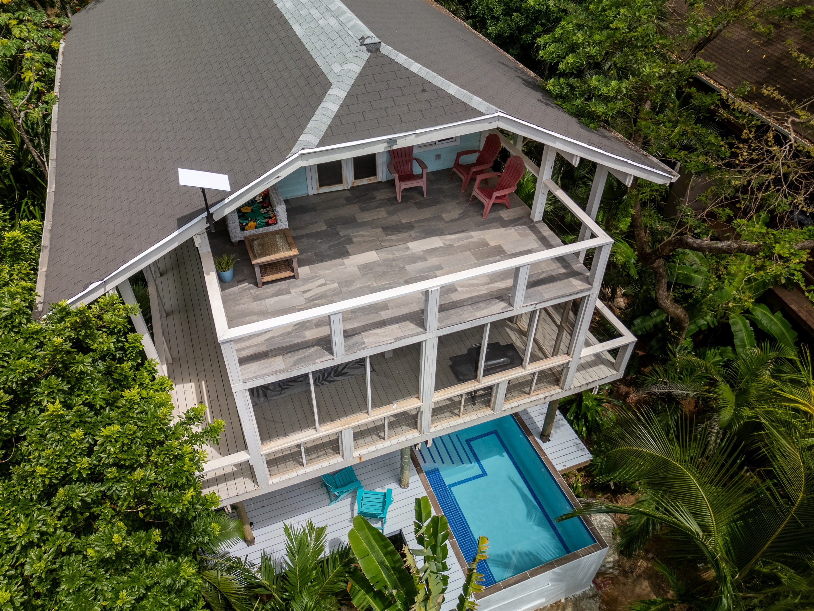 Three levels of deck space