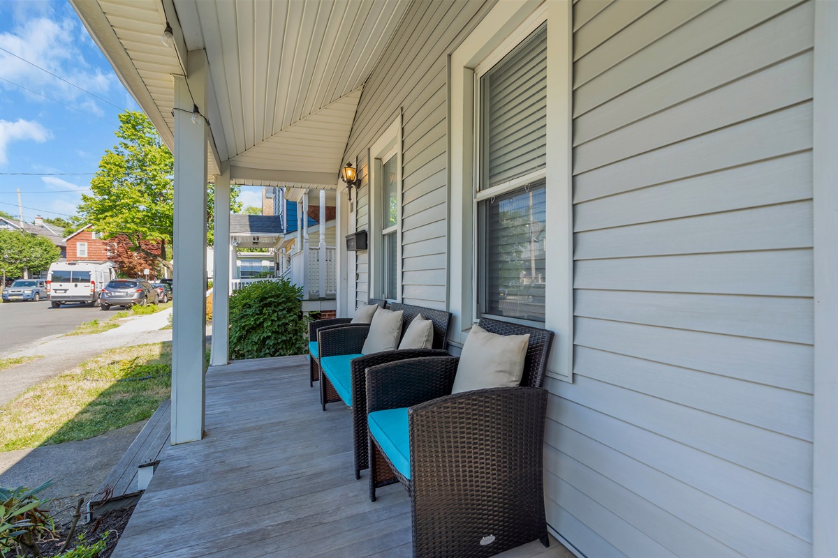 Wonderful porch to relax on after a long beach day!