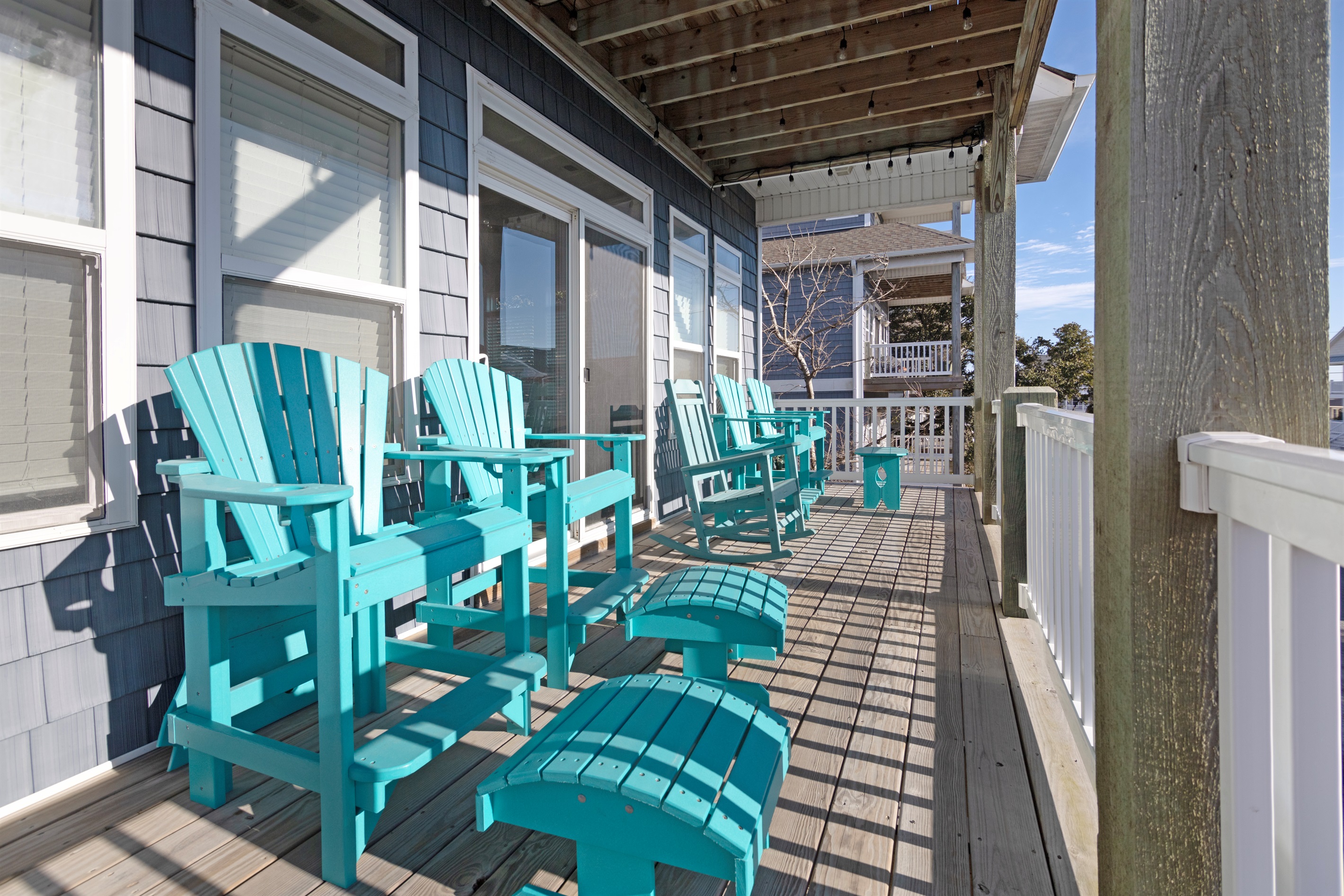 Enjoy the deck seating and take in the coastal views
