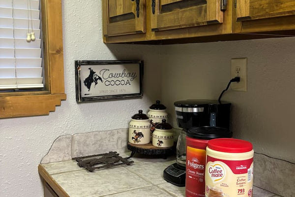 Coffee and granular creamer provided for each guest