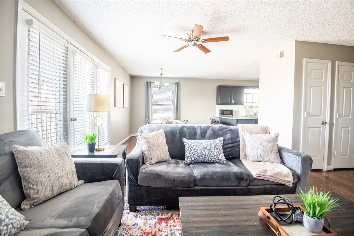 The couches are super cozy and have plenty of soft pillows and blankets to go around!