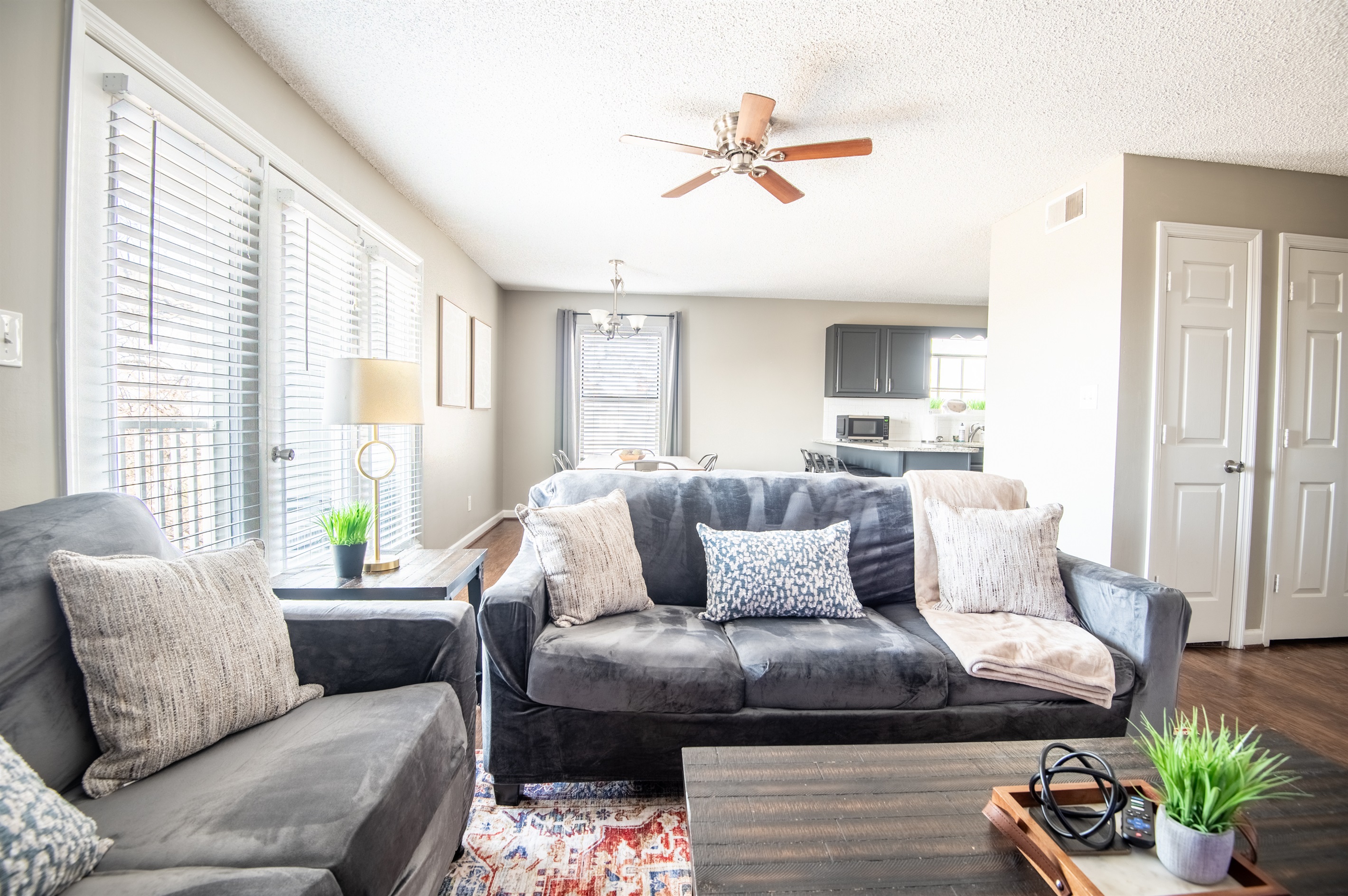 The couches are super cozy and have plenty of soft pillows and blankets to go around!