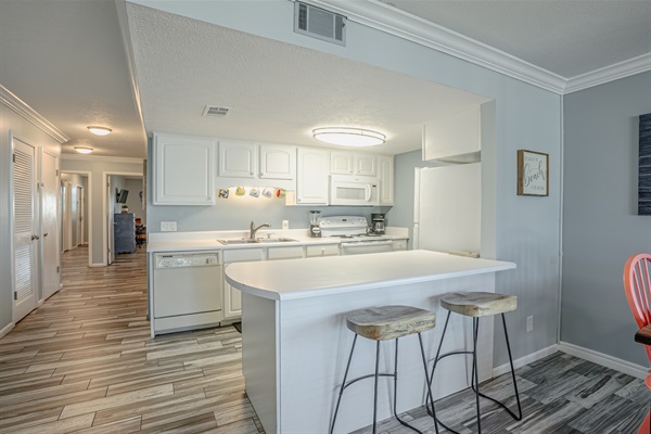 Kitchen bar with seating