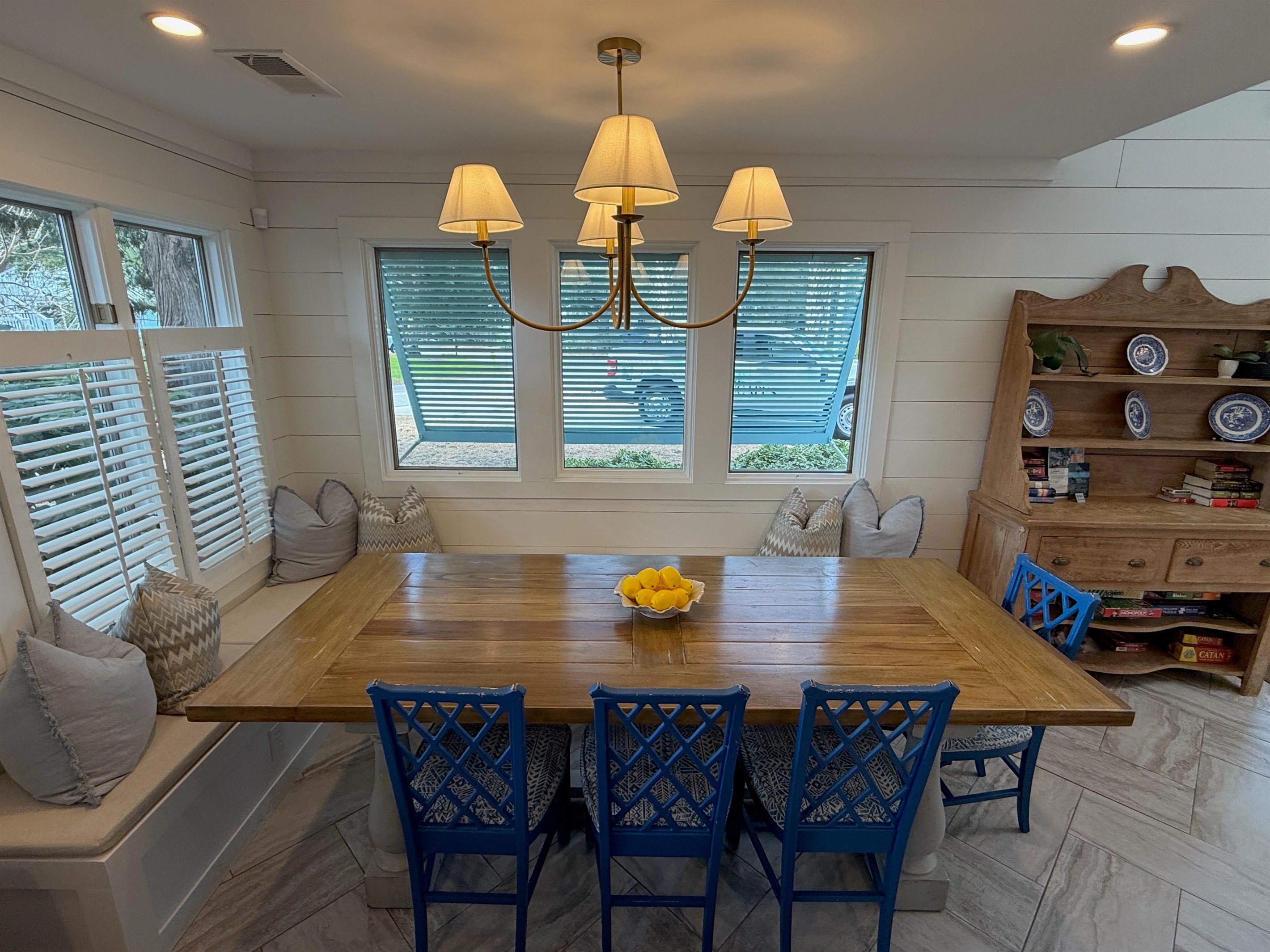 Dining table with built in bench seating
