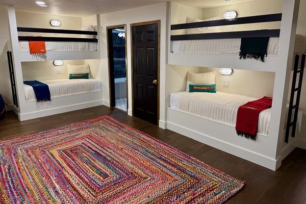 Newly constructed bunk room comfortably sleeps 6