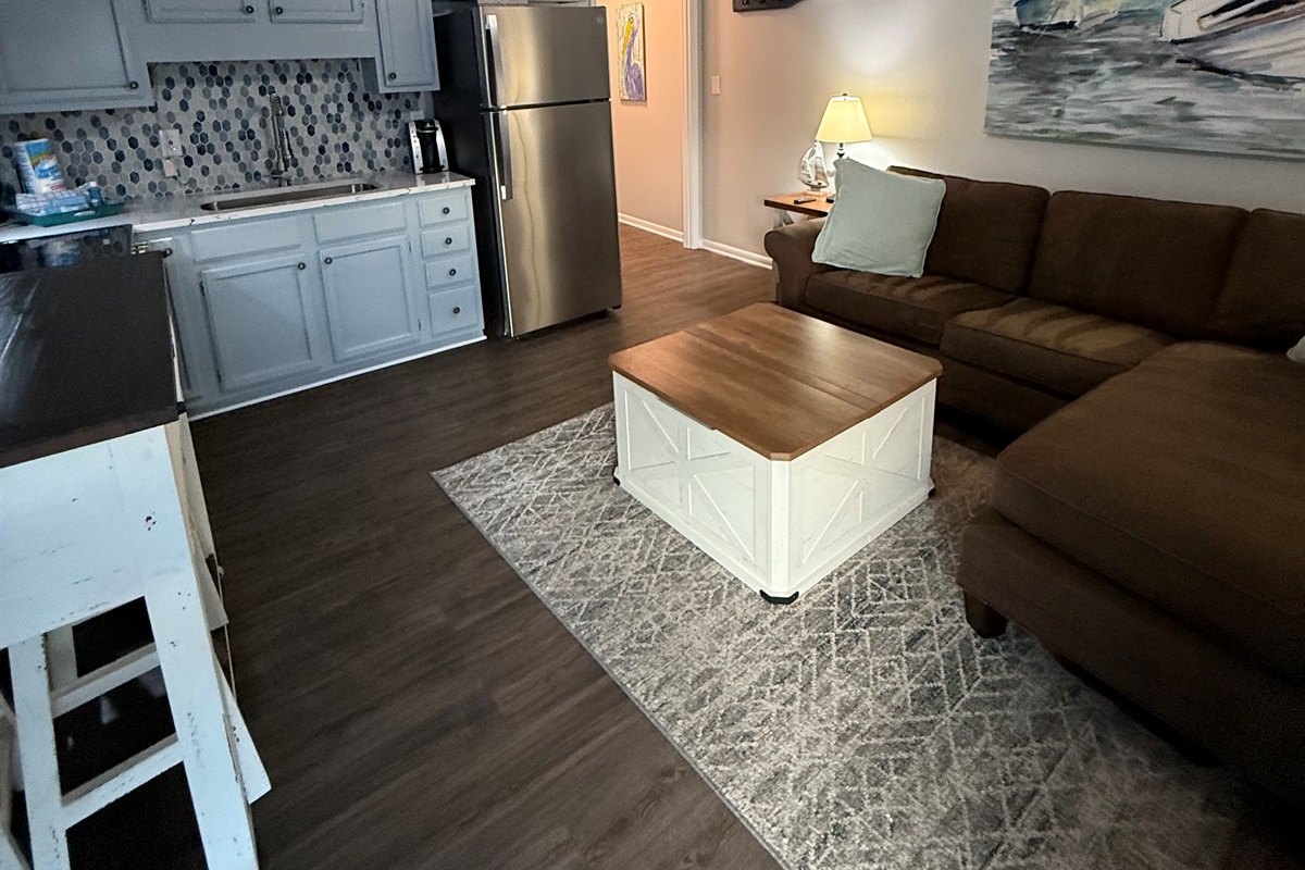 Recently updated! Fresh Paint, New Fridge, New Countertops, Beach decor and more!  Like New!