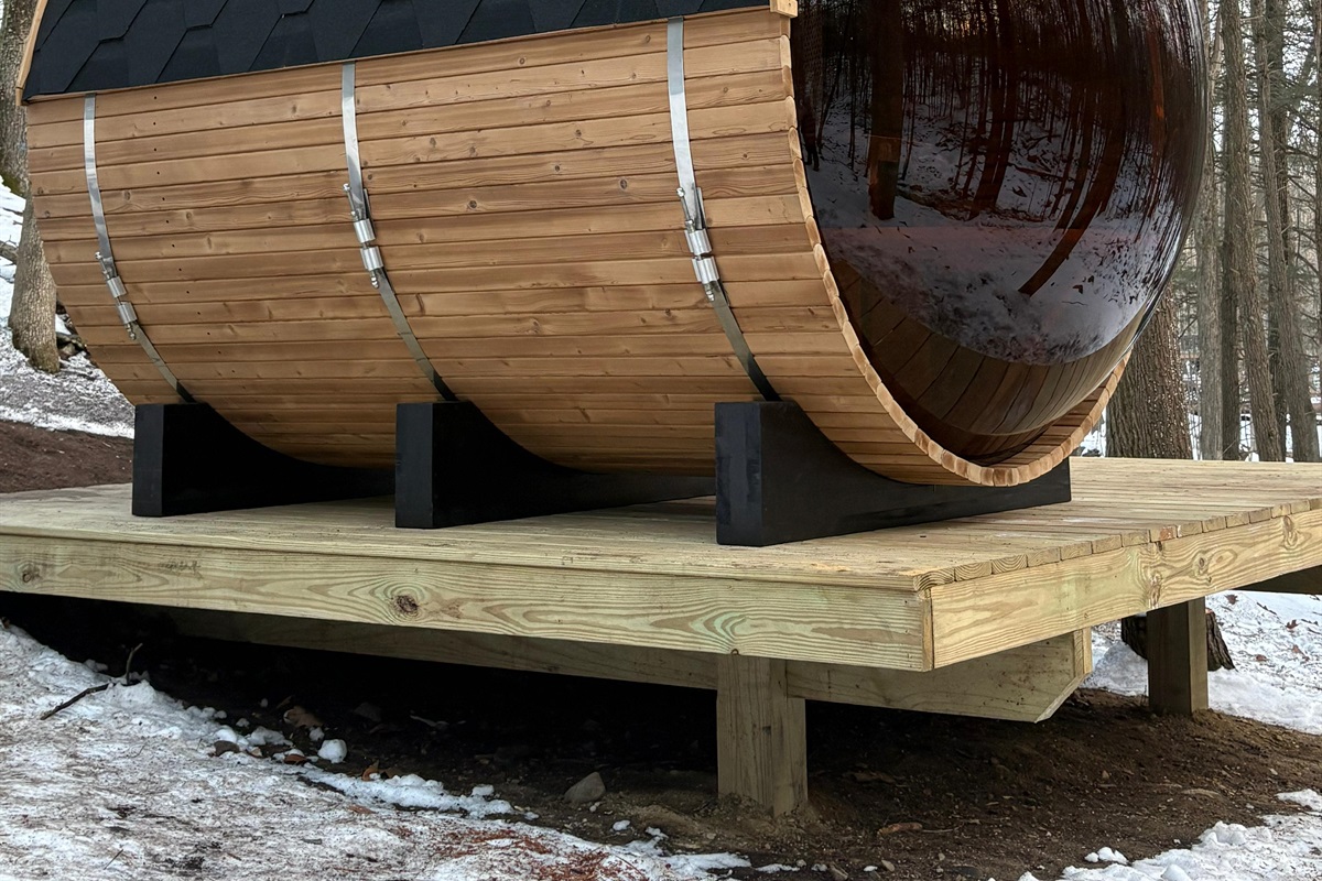 Wood fire Sauna in the woods overlooking creek