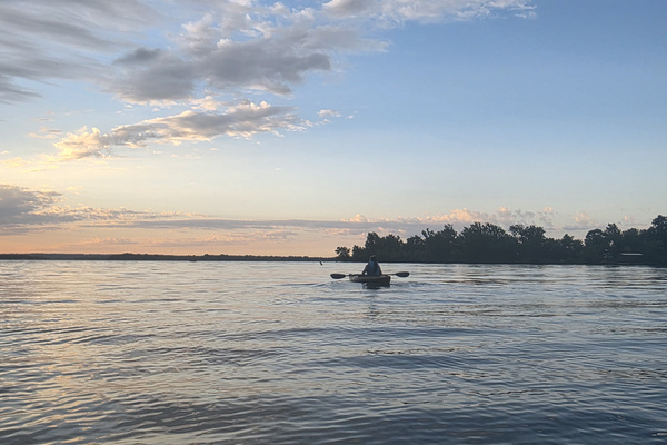 The cover is the perfect spot to enjoy the kayaks and fishing