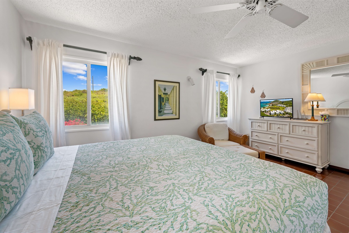 Every room has a king bed.