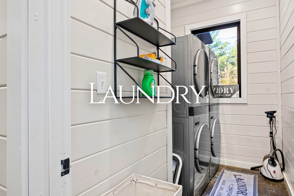 Keeping up with laundry is easy thanks to the full size washer and dryer tucked away in their own dedicated space.
