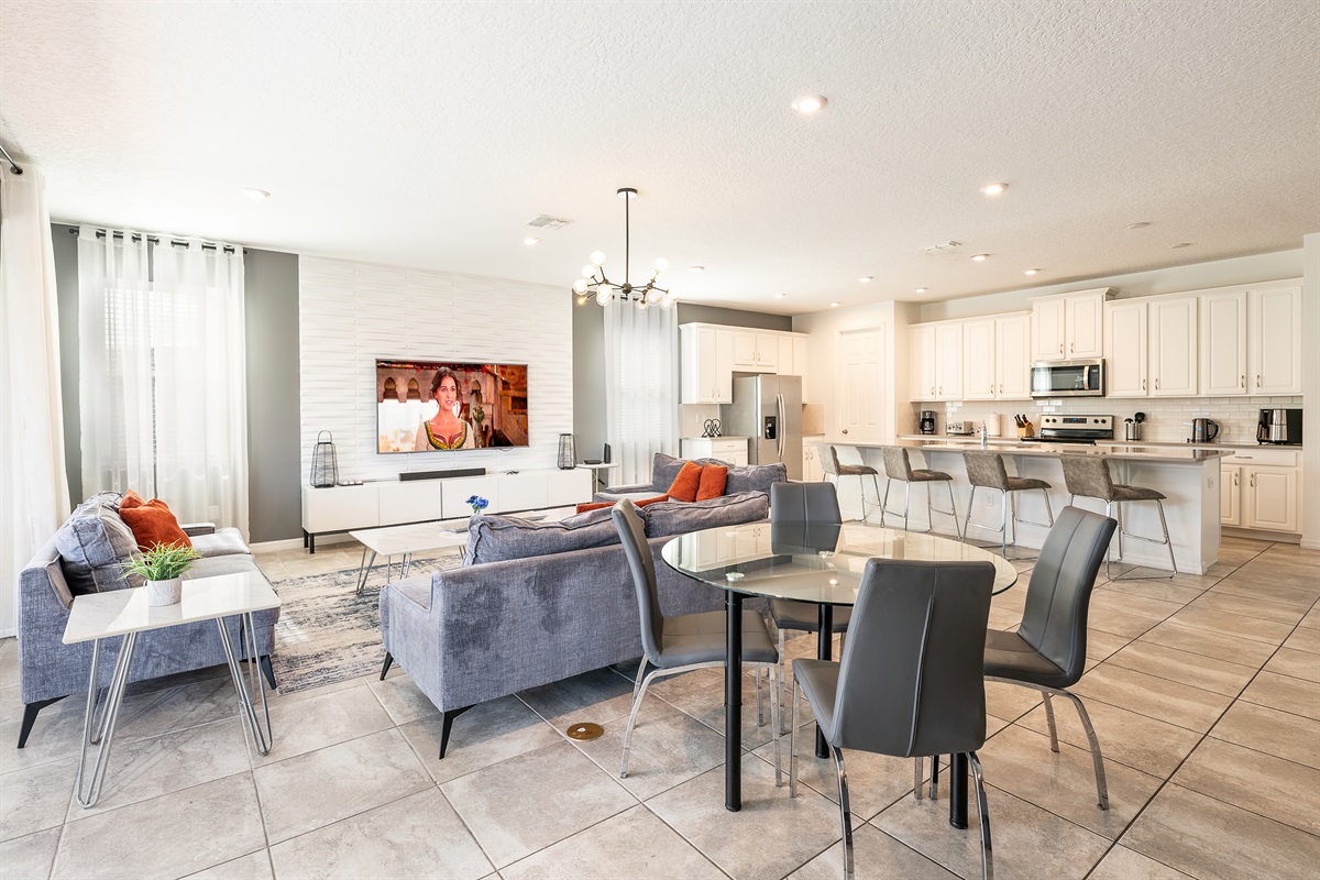 Living Room: Bright, airy space with sleek furniture—perfect for relaxation and entertainment!