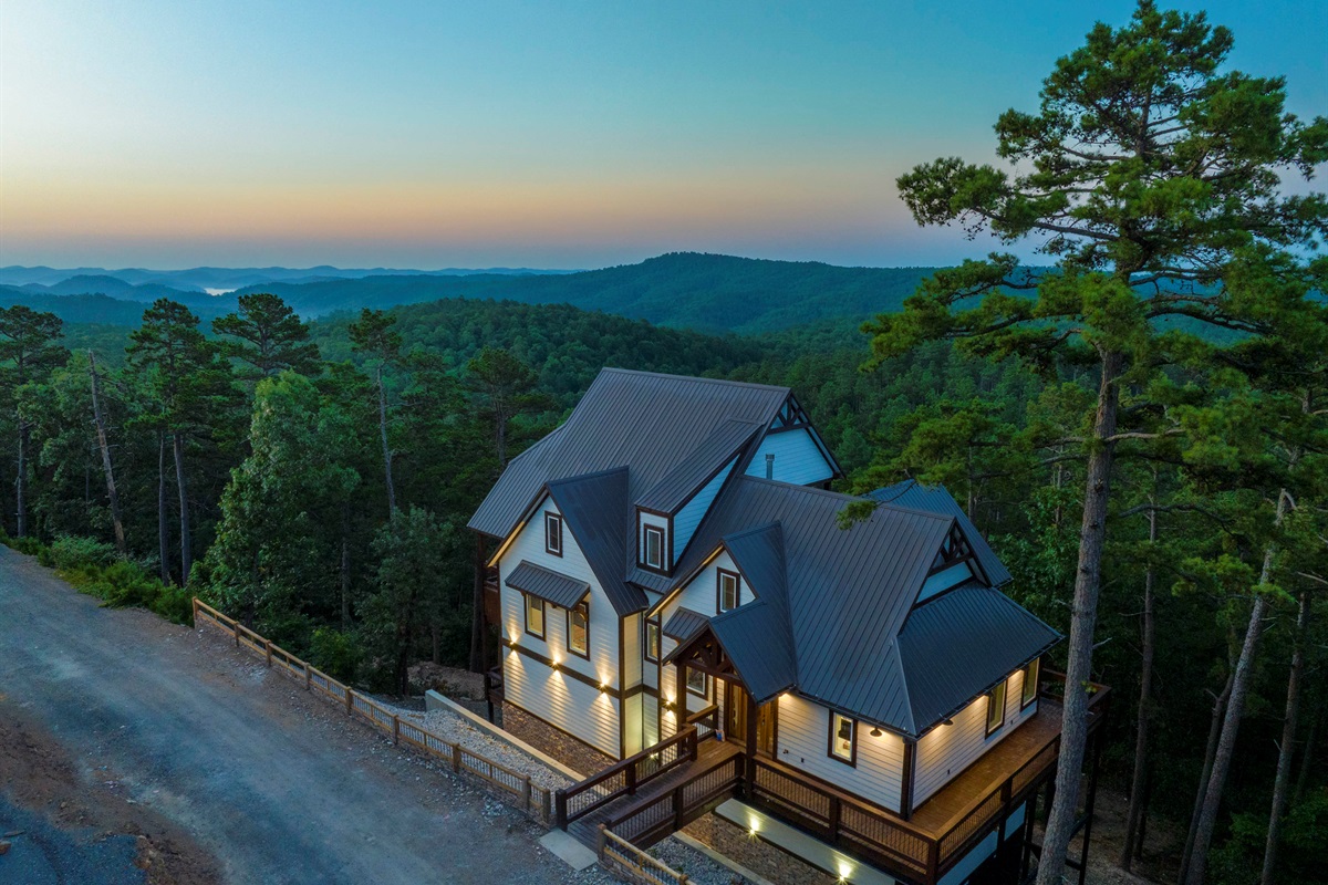 Luxury mountain retreat beautifully tucked into the forest with stunning panoramic views