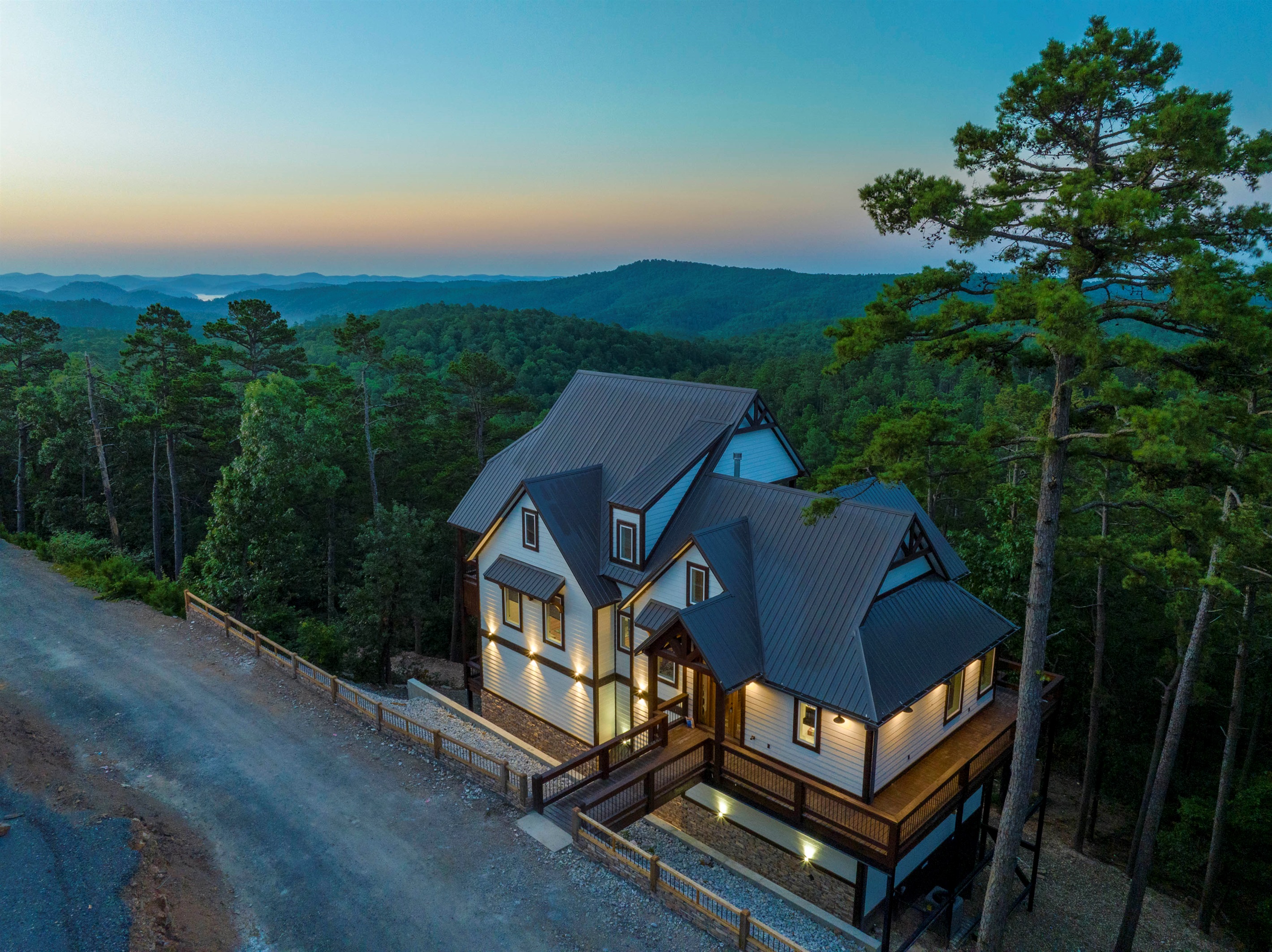 Luxury mountain retreat beautifully tucked into the forest with stunning panoramic views