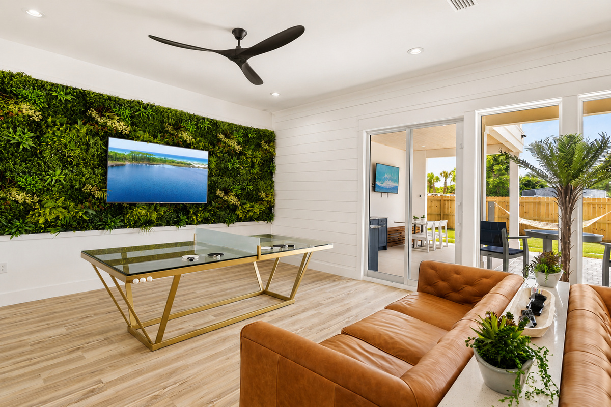 Custom Glass Ping Pong in a Designer Lounge