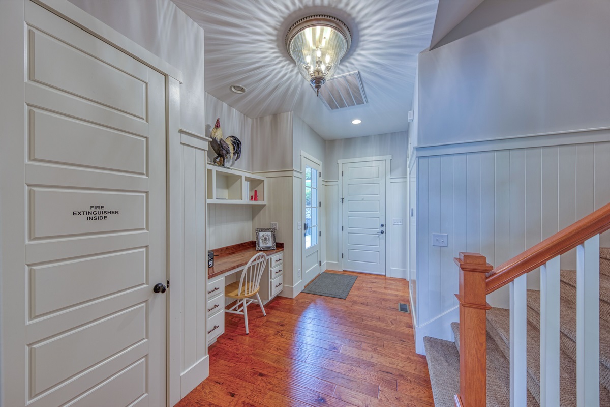 Back Door Entry with Mudroom, Desk and Laundry Room