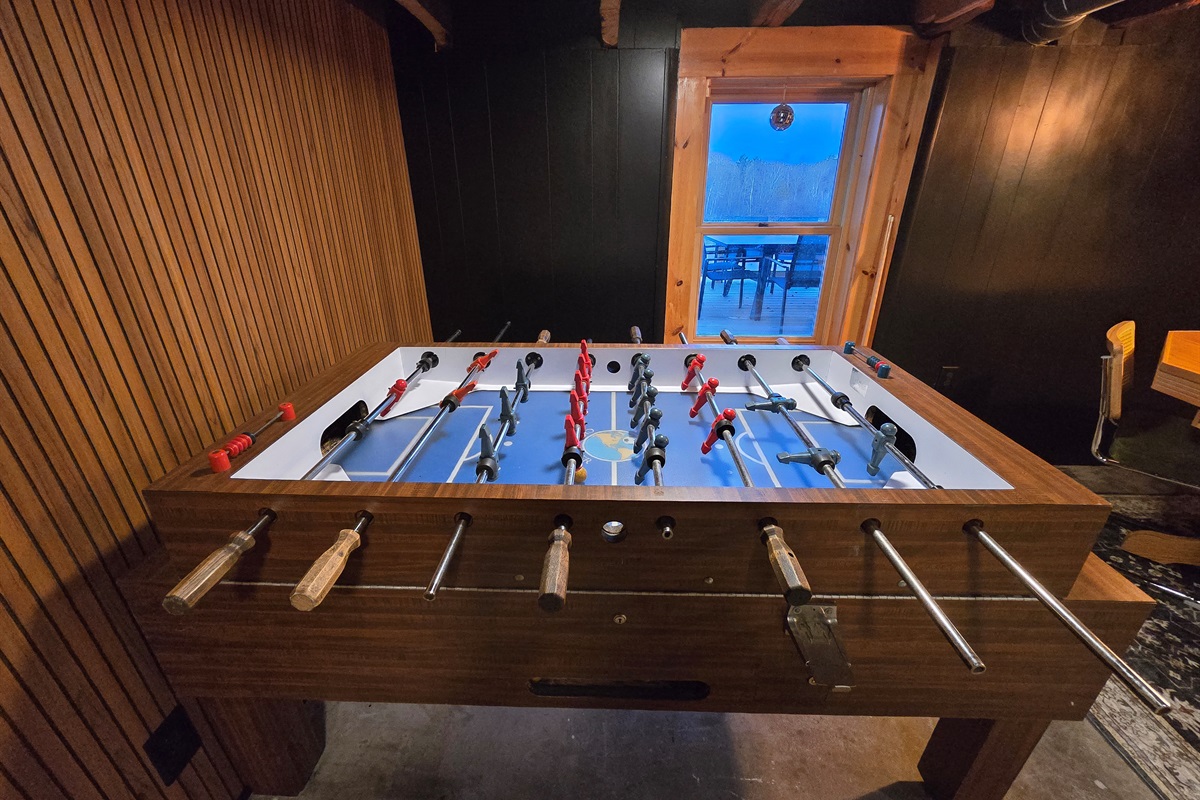 Ready to score?  This foosball table is calling your name! Spin, kick, and laugh in our playful basement hideaway. 
