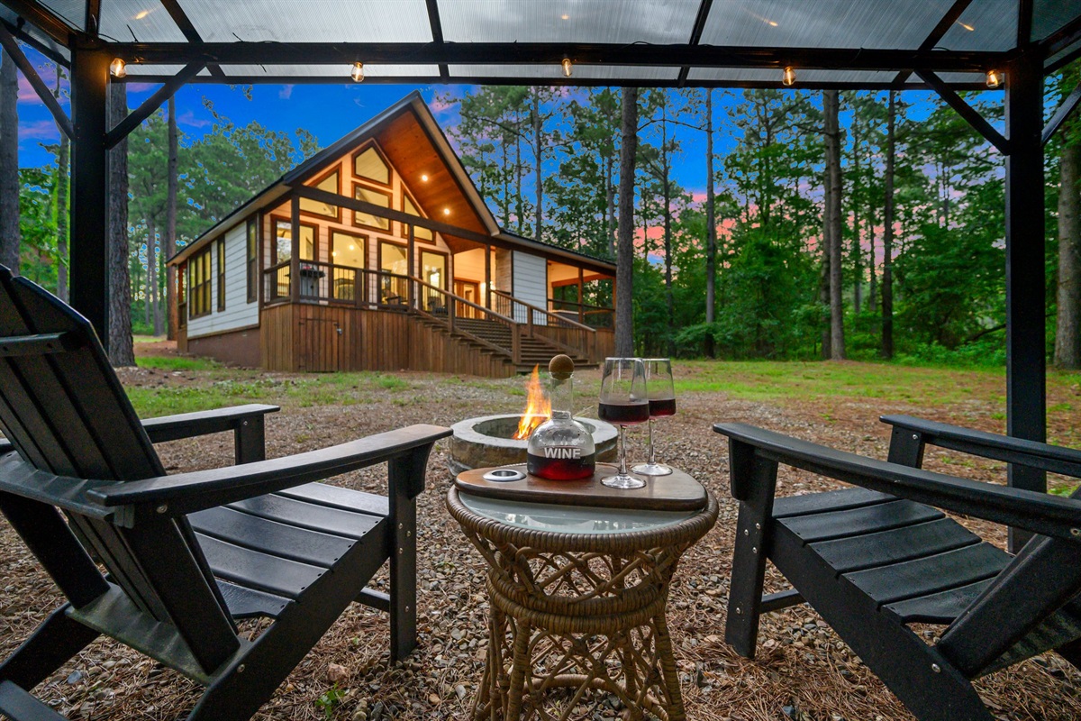 Enjoy a private fire under the gazebo soaking in nature!