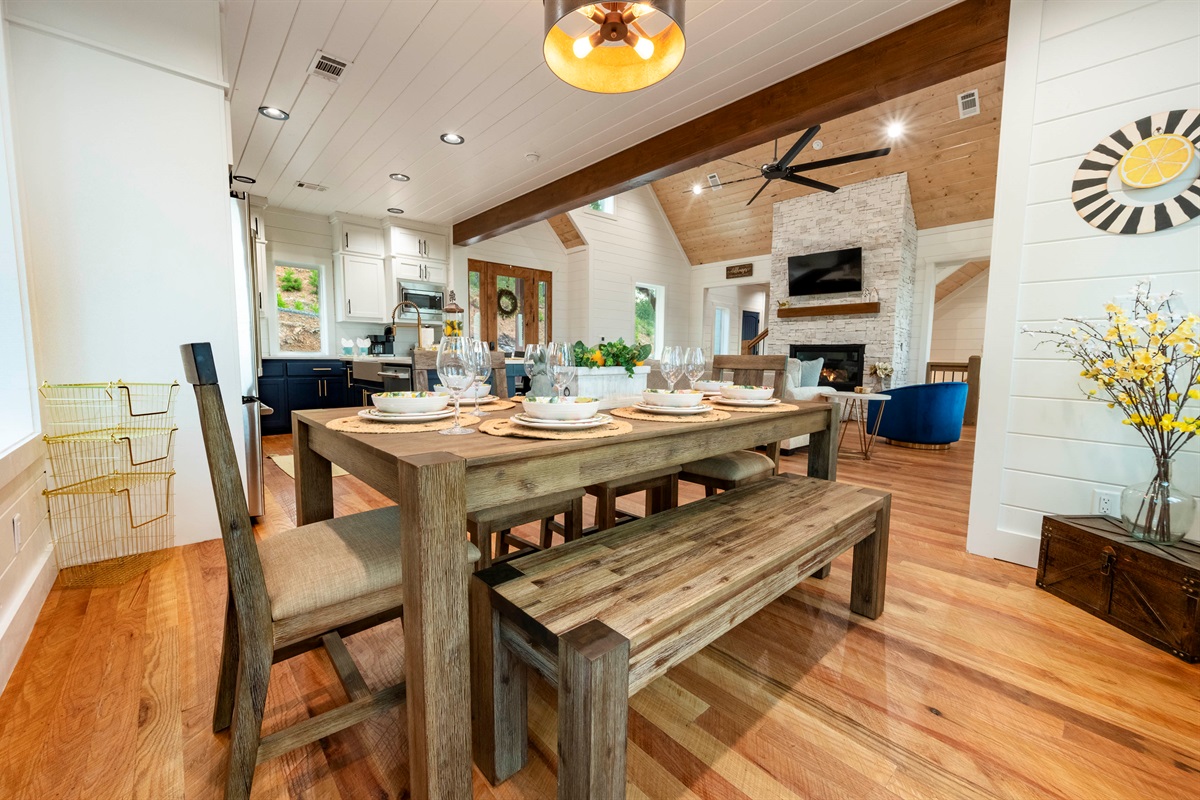 Rustic dining area perfect for family meals, gatherings, and memorable moments
