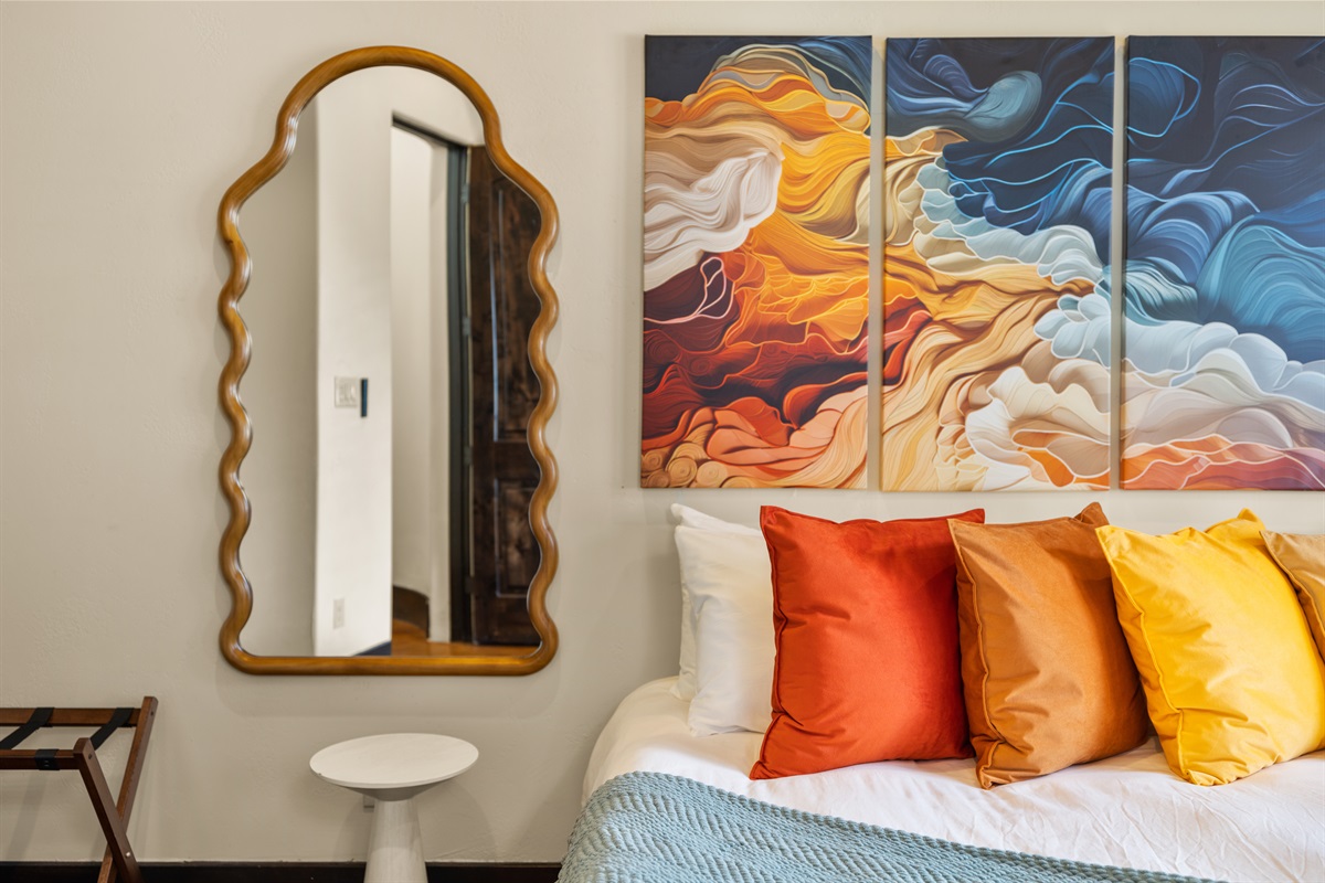 "Step into serenity with this stunning first-floor retreat, where elegance meets tranquility. ✨🌿 Gaze out at the lush courtyard through expansive windows" Bedroom 2