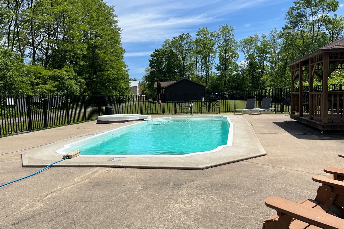 Shared (with two other rentals on site) heated slat-water pool. 