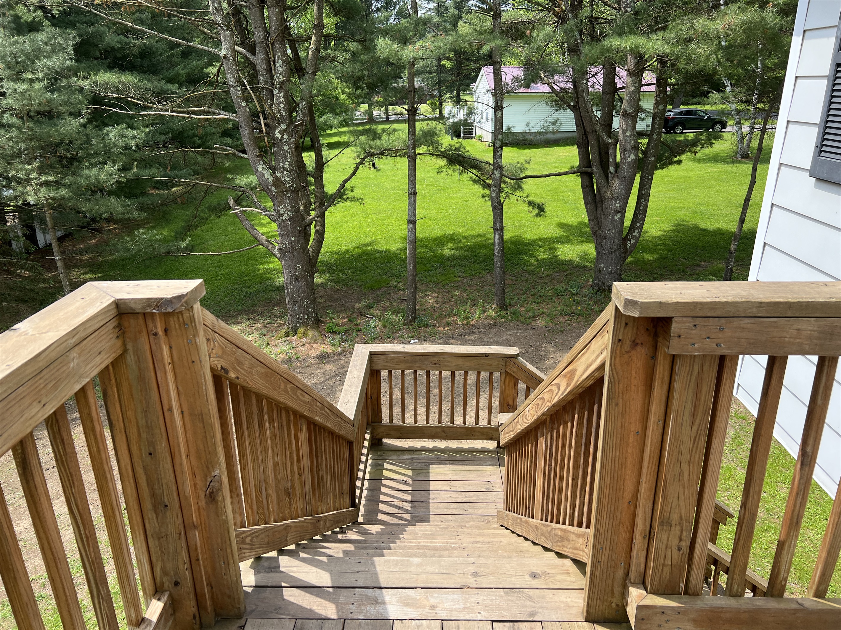 Stairs down from 2nd floor deck
