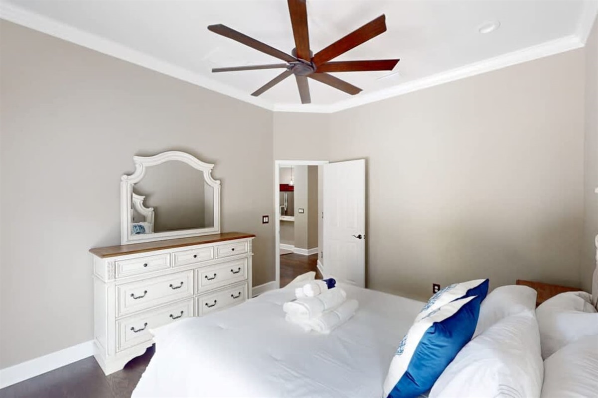 Bright guest room offering restful simplicity.