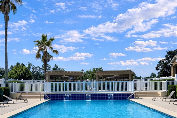 Pool with waterfall feature 