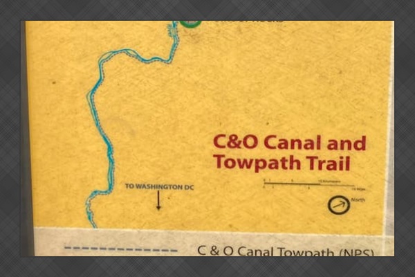 Map from Harpers Ferry National Park, of the C&O National Historic Park in the area. Dome location, just south of Sharpsburg, marked in green. 