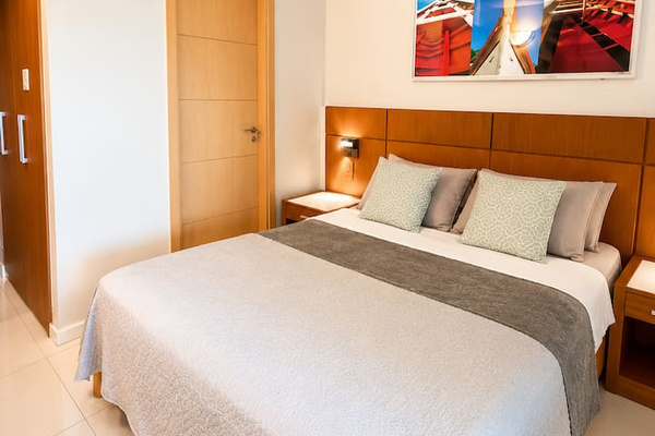 Bedroom 1, with a queen-size bed and an ensuite bathroom, to ensure a peaceful stay.