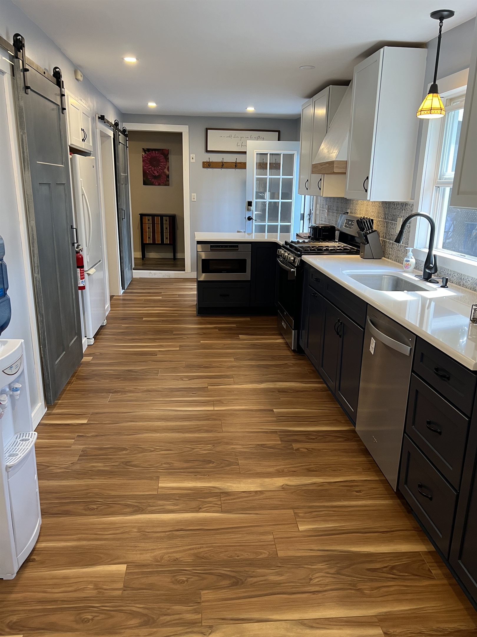 Contemporary kitchen with modern fixtures