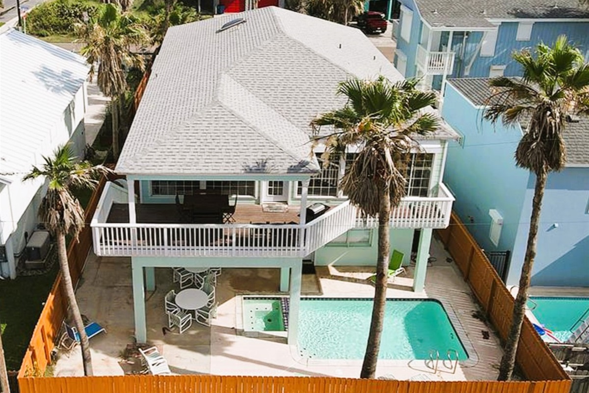 Orion's Landing's a 2-story house, with a private heated pool and spa.