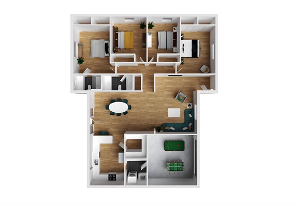 Open floor plan makes it easy for everyone to have fun together
