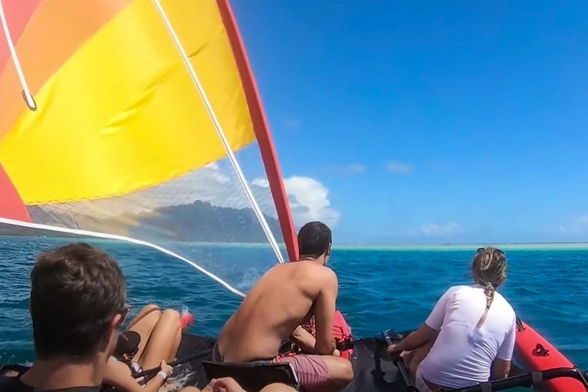 Your 2 sailing kayaks can handle up to 4 people each!