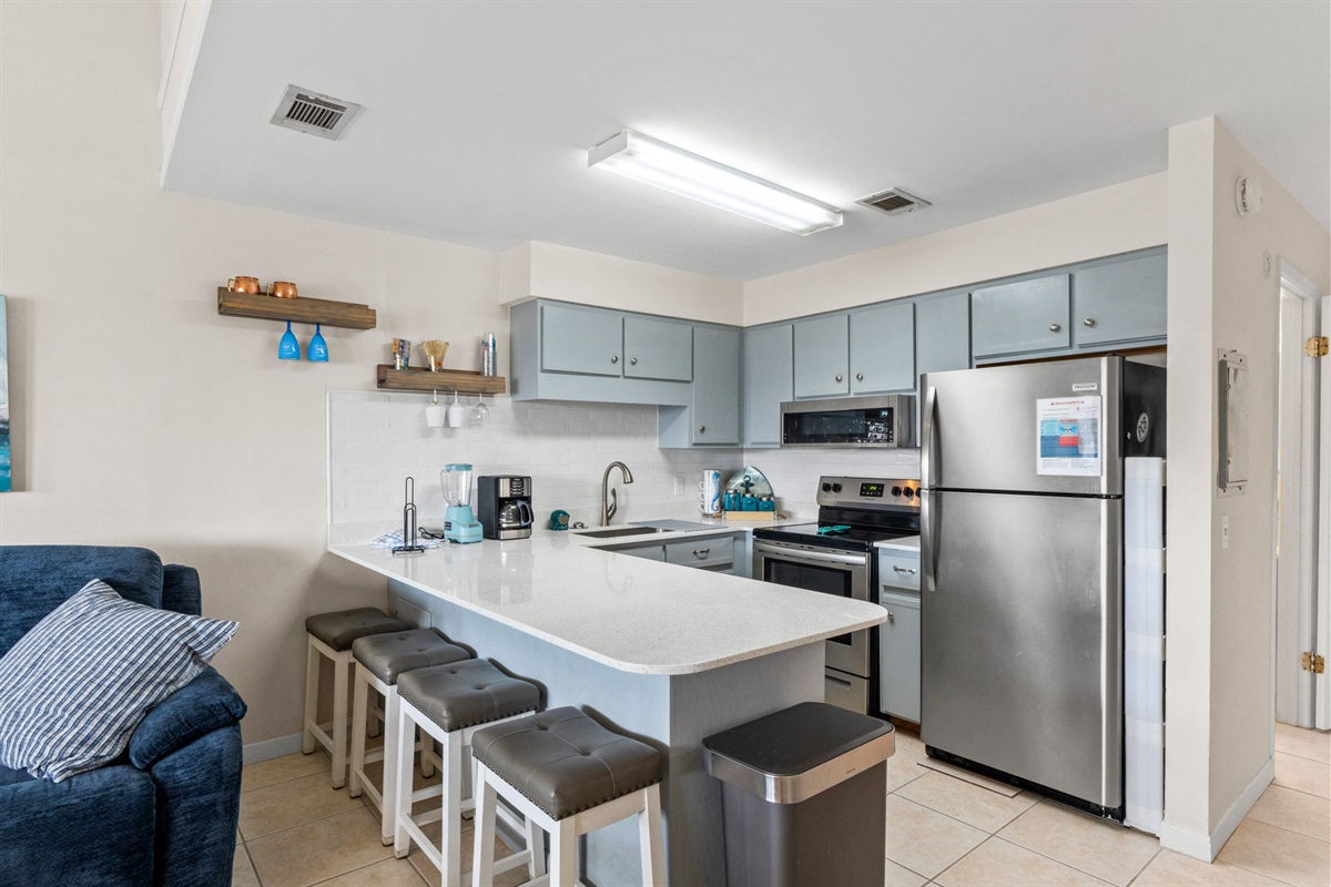 Kitchen and Bar Area