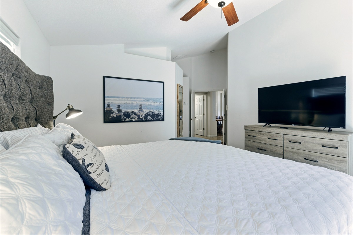 Just off the kitchen & dining room