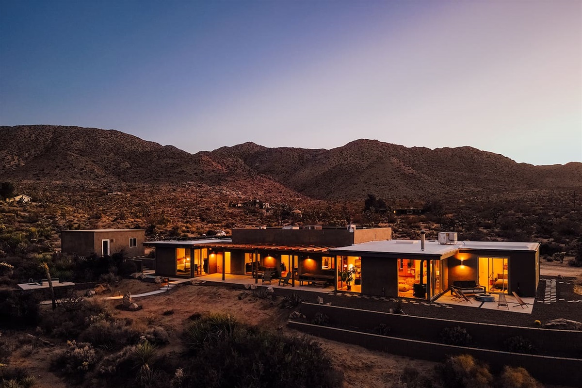 Beautiful desert home featuring spacious patio and open desert views.