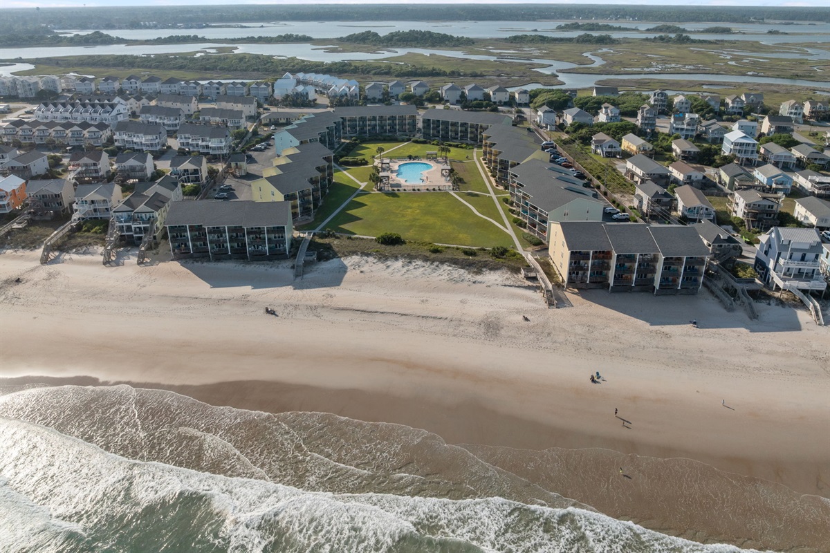 Stunning oceanfront perspective with condos just steps from the water