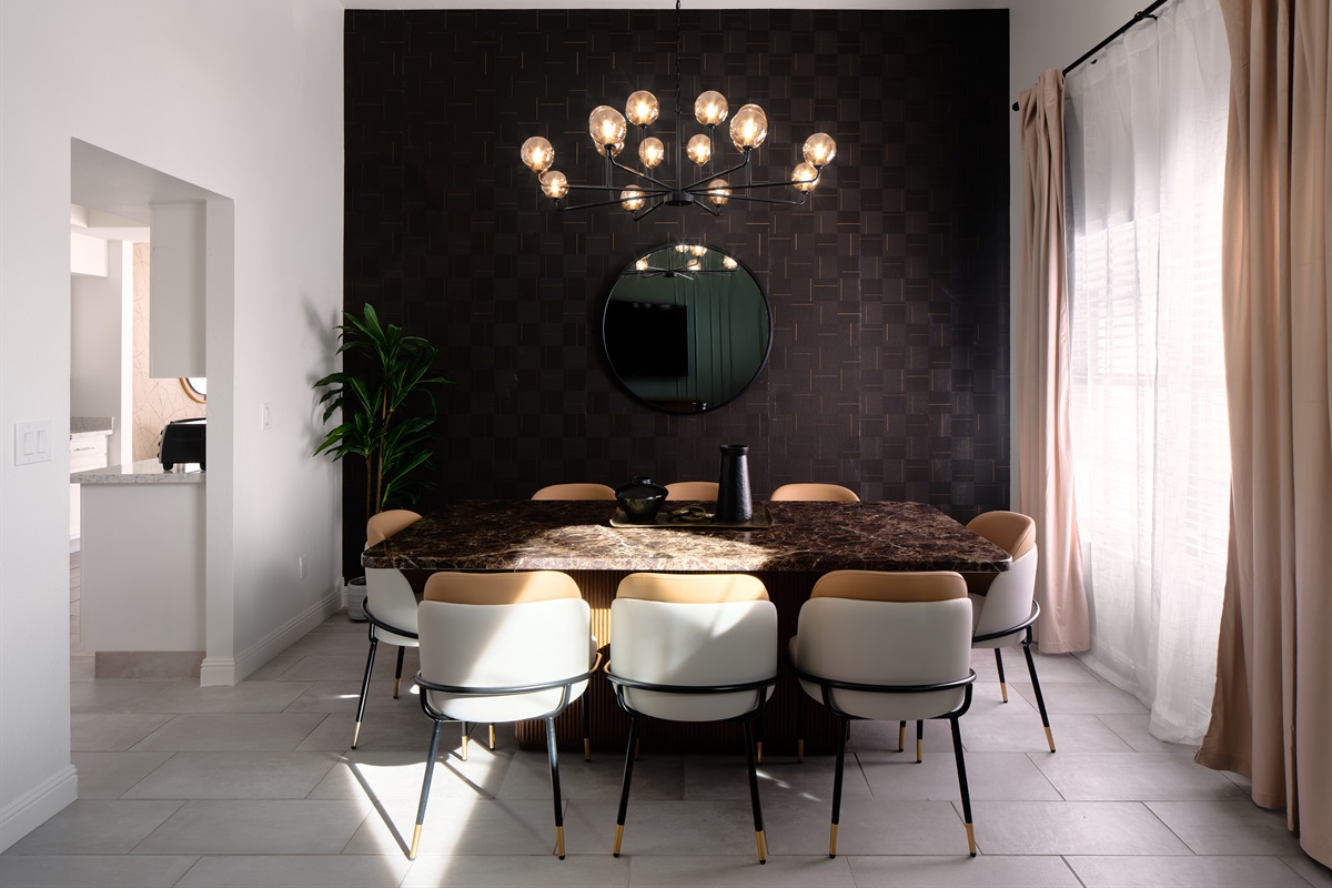 Formal Dining Seats 8, Overlooks The Pool