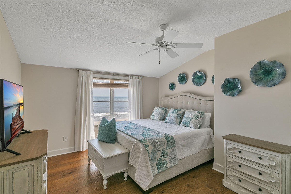 Upstairs king bedroom with wonderful views and the finest of décor