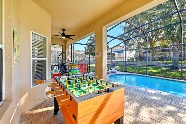 Have a foosball tournament, read a book in the swing chair, or get some sun on our lounge chairs
