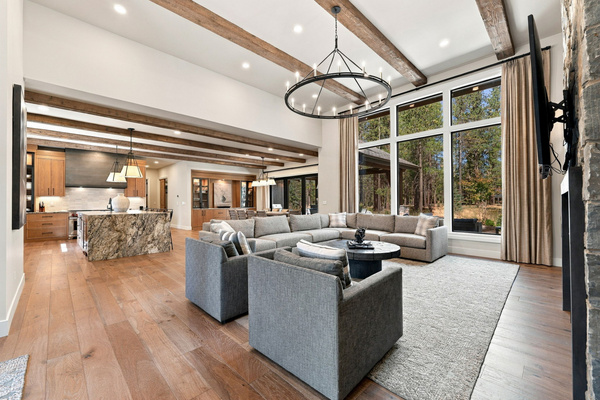 Space for everyone to sit and enjoy the fireplace on a cool evening