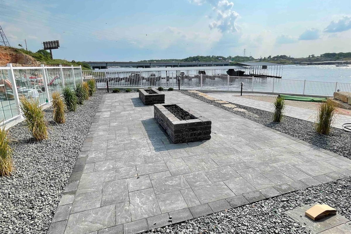 Outdoor gas fire pit areas
