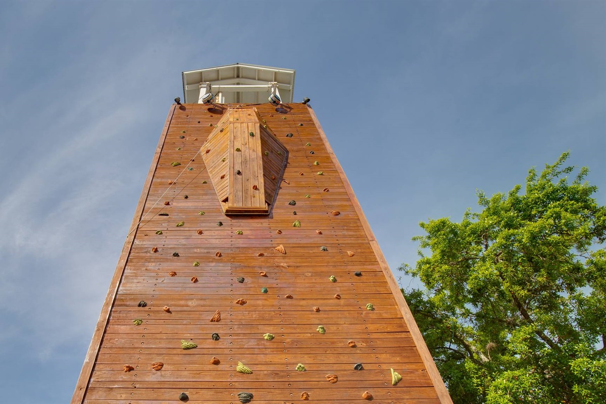 Test your abilities and see if you can conquer the rock wall at The Village!