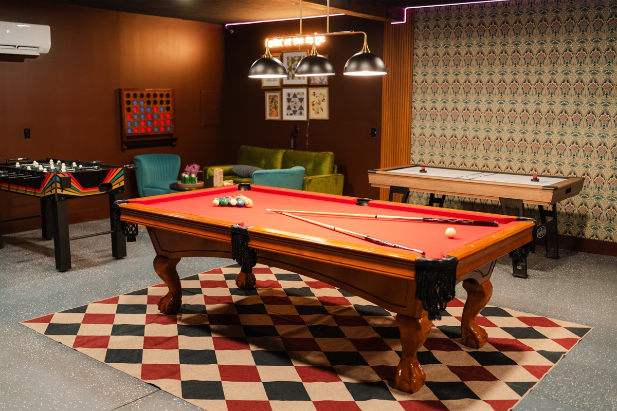 A spacious indoor hangout spot with plenty of games to keep everyone entertained.